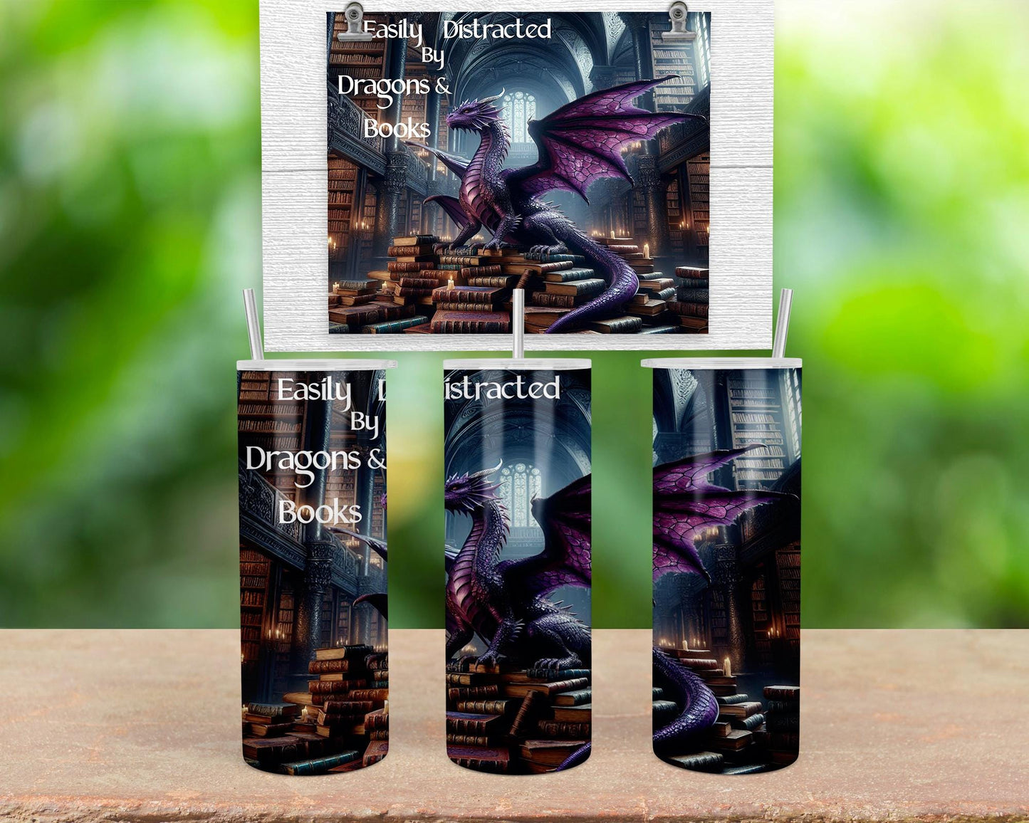 Dragon & Book Lover 20oz Tumbler