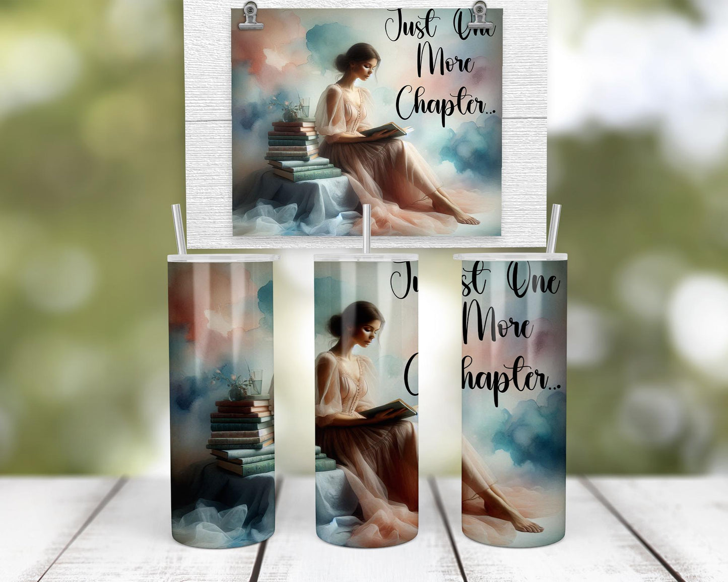 Just One More Chapter Tumbler - Whimsical Travel Mug for Book Lovers Perfect Reader Gift
