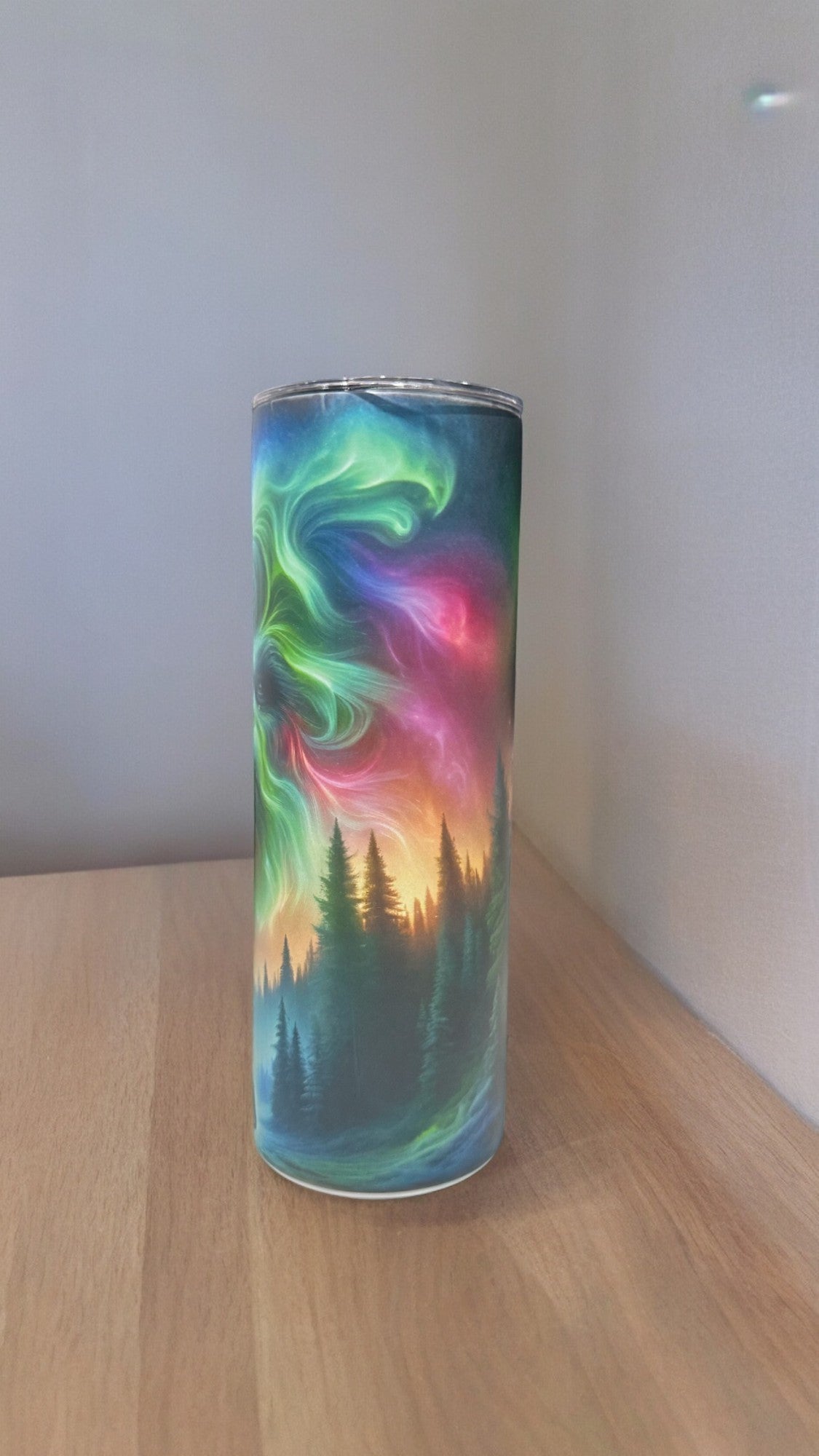 Glow in the Dark Bigfoot Northern Lights Tumbler Unique Gift for Men