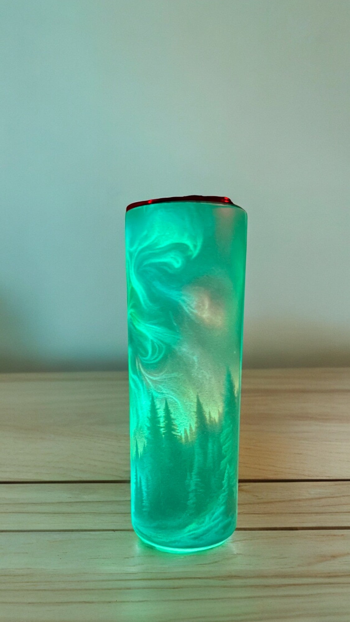 Glow in the Dark Bigfoot Northern Lights Tumbler Unique Gift for Men