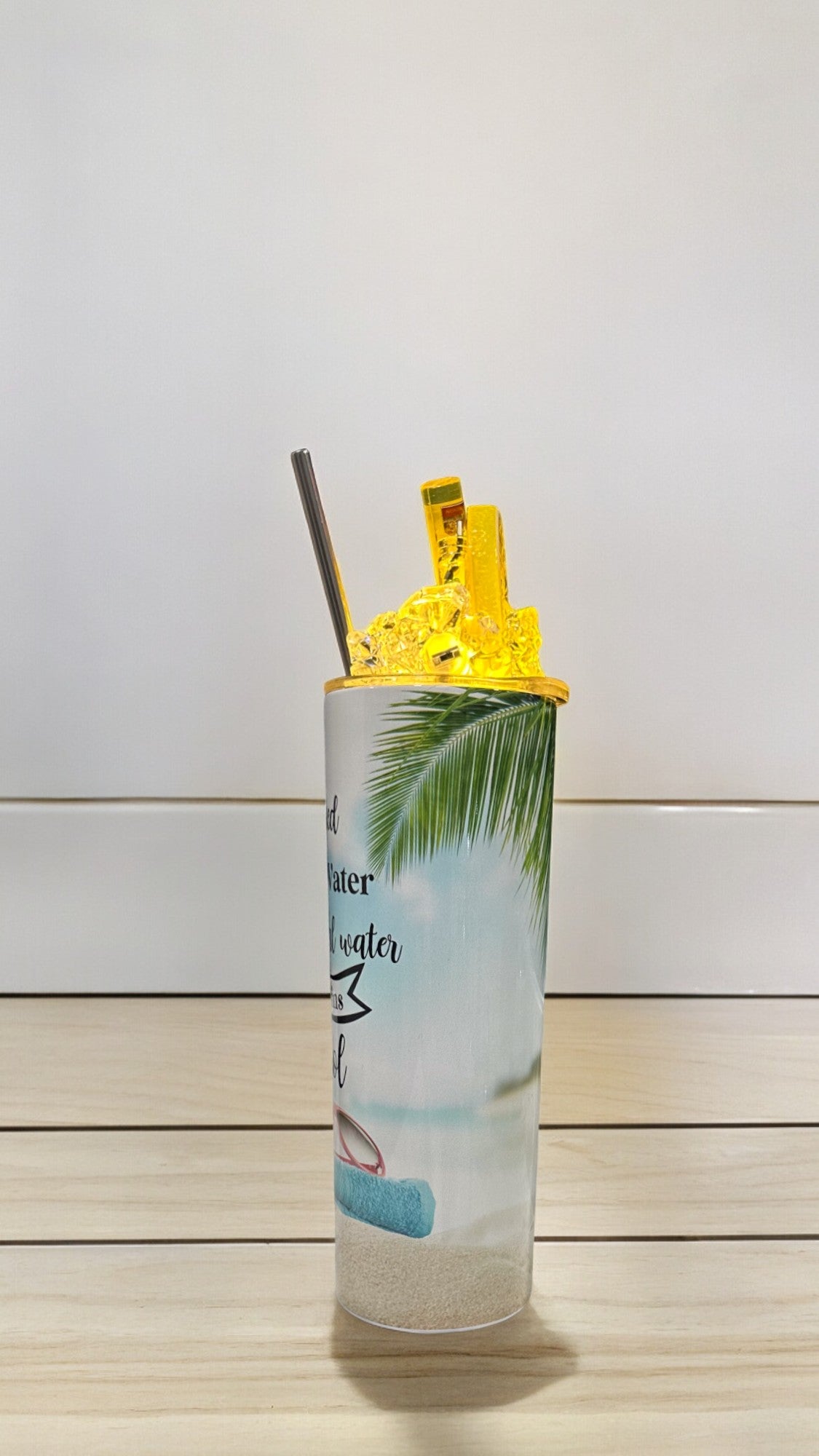 3D Summer Drink Tumbler with Toppers - Stylish Water Alcohol Beverage Container