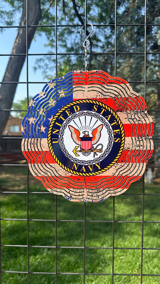 Navy 10 3D Wind Spinner - Stunning Outdoor Decoration for Gardens and Patios