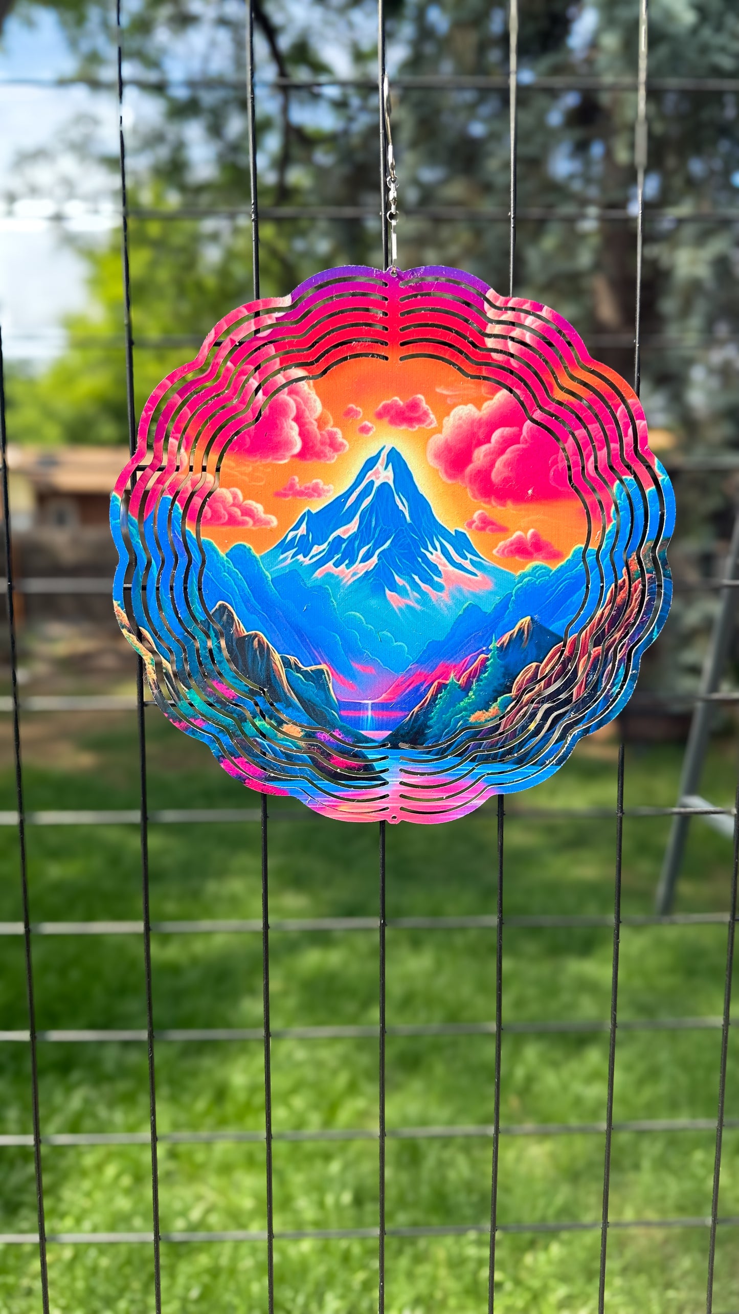 Colorful 3D Mountain Wind Spinner - Vibrant Outdoor Decor for Garden Patio