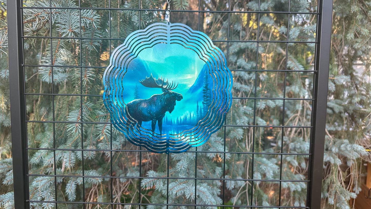 Moose 3D Wind Spinner - 10-Inch Decorative Outdoor Spinner for Gardens and Patios