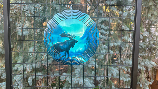 Moose 3D Wind Spinner - 10-Inch Decorative Outdoor Spinner for Gardens and Patios
