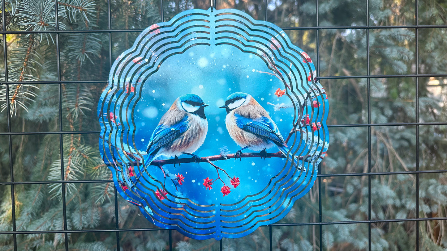 3D Blue Birds Wind Spinner - 10-Inch Garden Decor for Bird Lovers