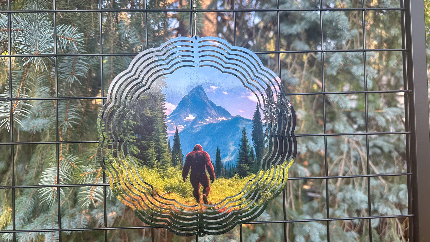 10-Inch 3D Bigfoot Wind Spinner - Whimsical Sasquatch Garden Decor