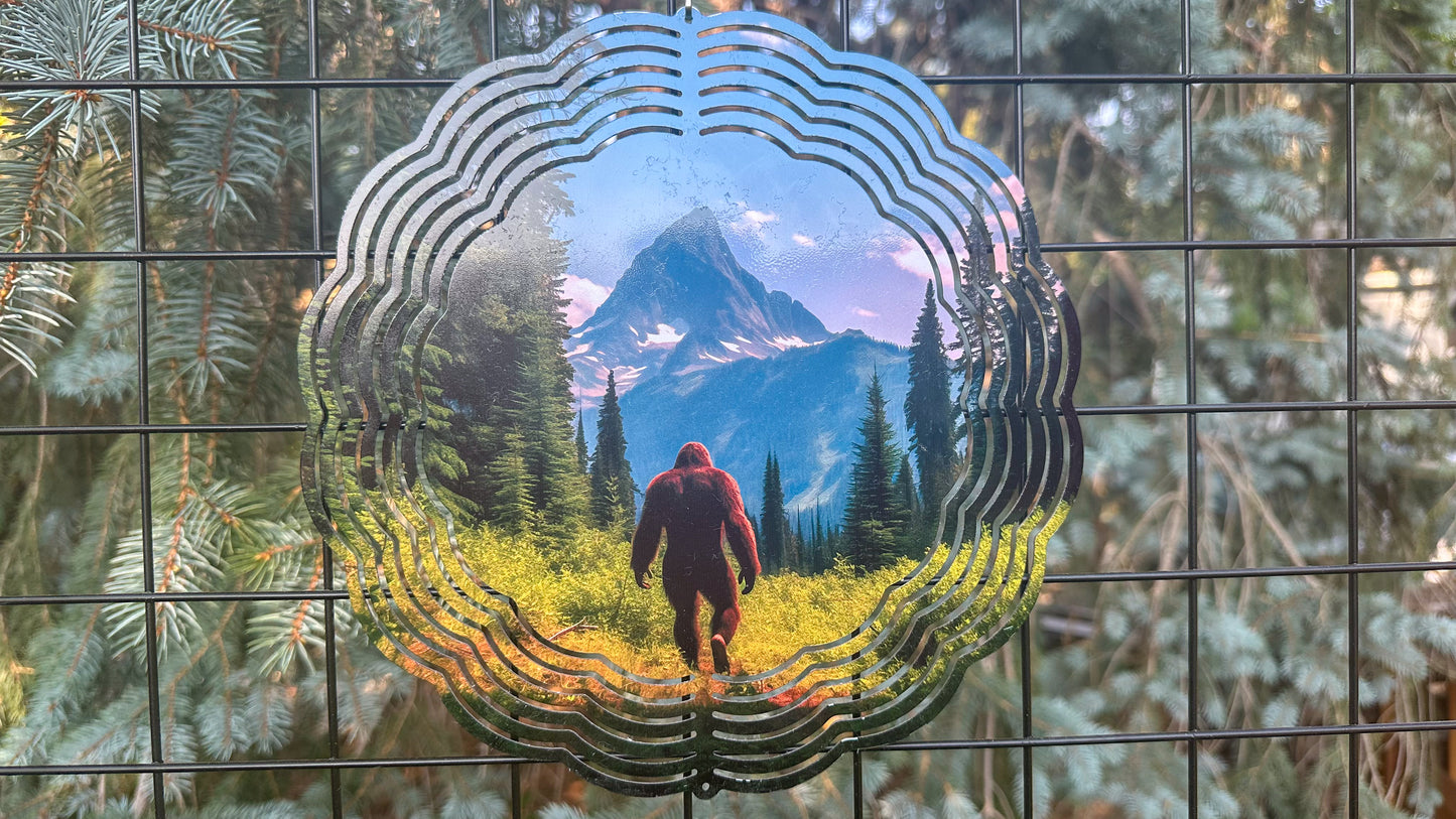 10-Inch 3D Bigfoot Wind Spinner - Whimsical Sasquatch Garden Decor