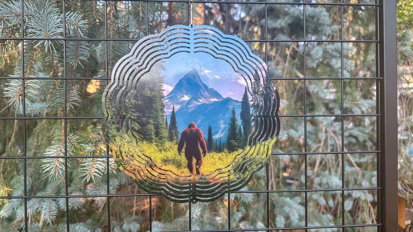 10-Inch 3D Bigfoot Wind Spinner - Whimsical Sasquatch Garden Decor