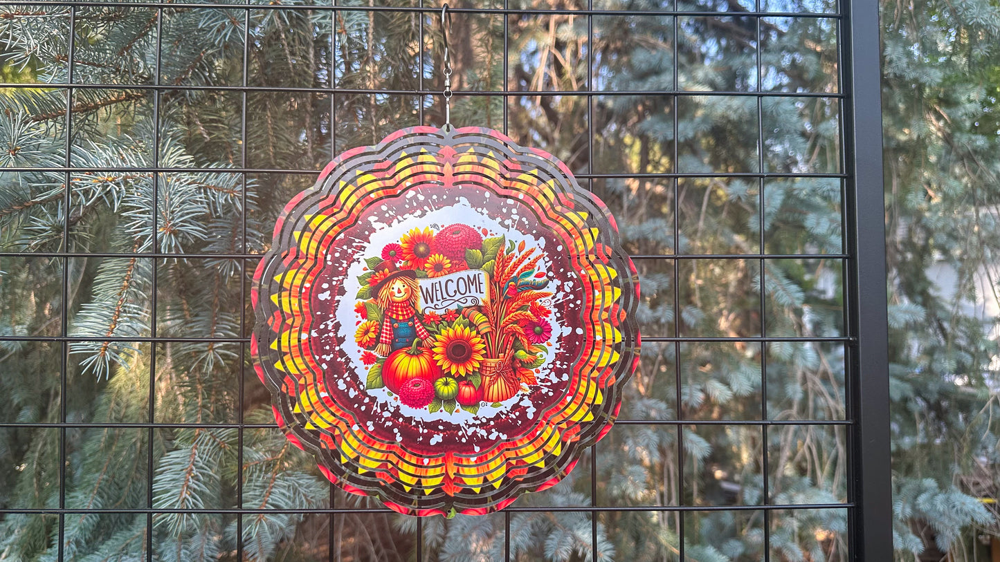 Fall Wind Spinner for Yard Decor - 10-Inch Autumn-Themed Garden Spinner Perfect Gift for Fall Lovers