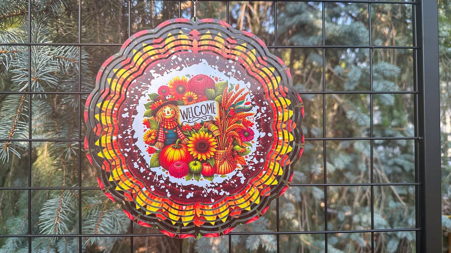 Fall Wind Spinner for Yard Decor - 10-Inch Autumn-Themed Garden Spinner Perfect Gift for Fall Lovers