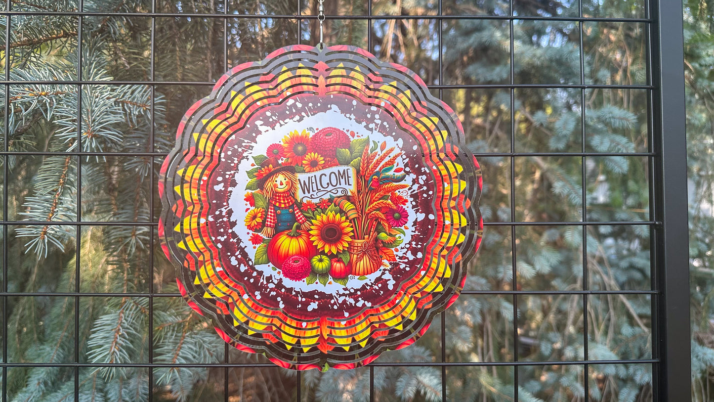 Fall Wind Spinner for Yard Decor - 10-Inch Autumn-Themed Garden Spinner Perfect Gift for Fall Lovers