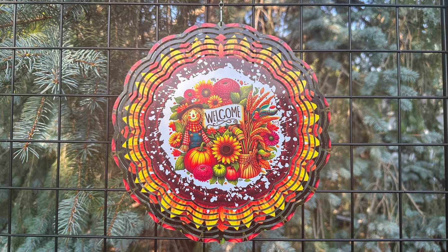 Fall Wind Spinner for Yard Decor - 10-Inch Autumn-Themed Garden Spinner Perfect Gift for Fall Lovers
