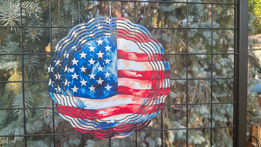 USA Flag 10-Inch 3D Wind Spinner for Yard Decor - Perfect Patriotic Gift