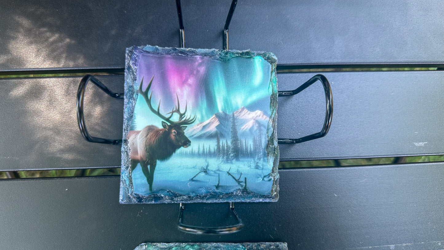 Moose Slate Coaster Set of 4 Ideal Gift for Moose Enthusiasts