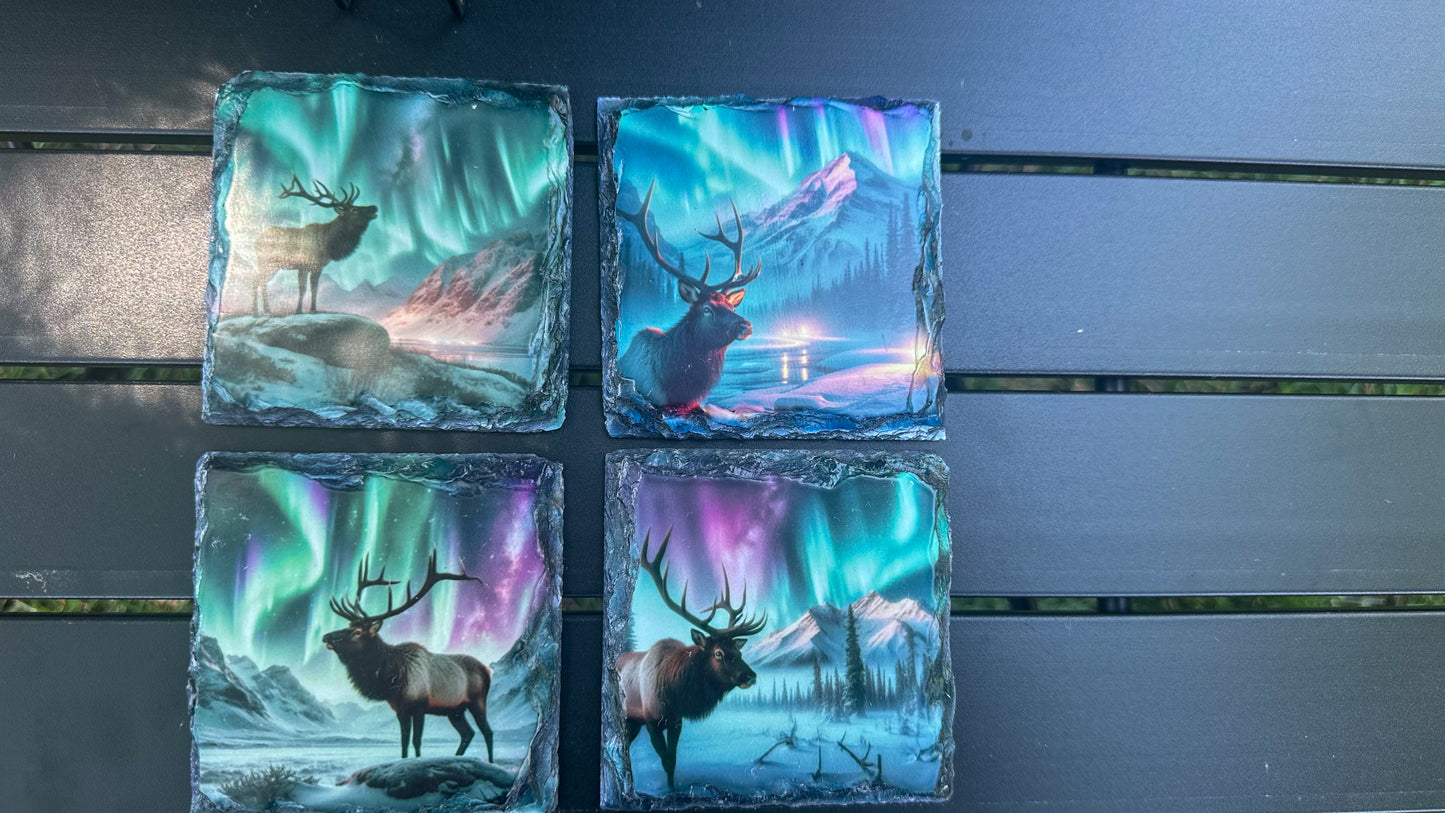 Moose Slate Coaster Set of 4 Ideal Gift for Moose Enthusiasts
