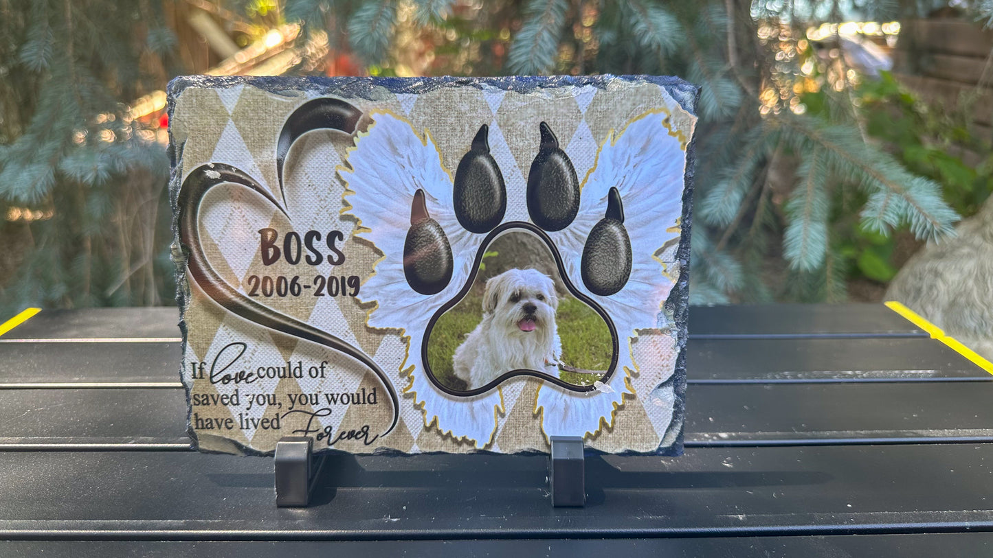 Personalized Pet Memorial Photo Plaque - Cherished Keepsake for Loving Remembrance