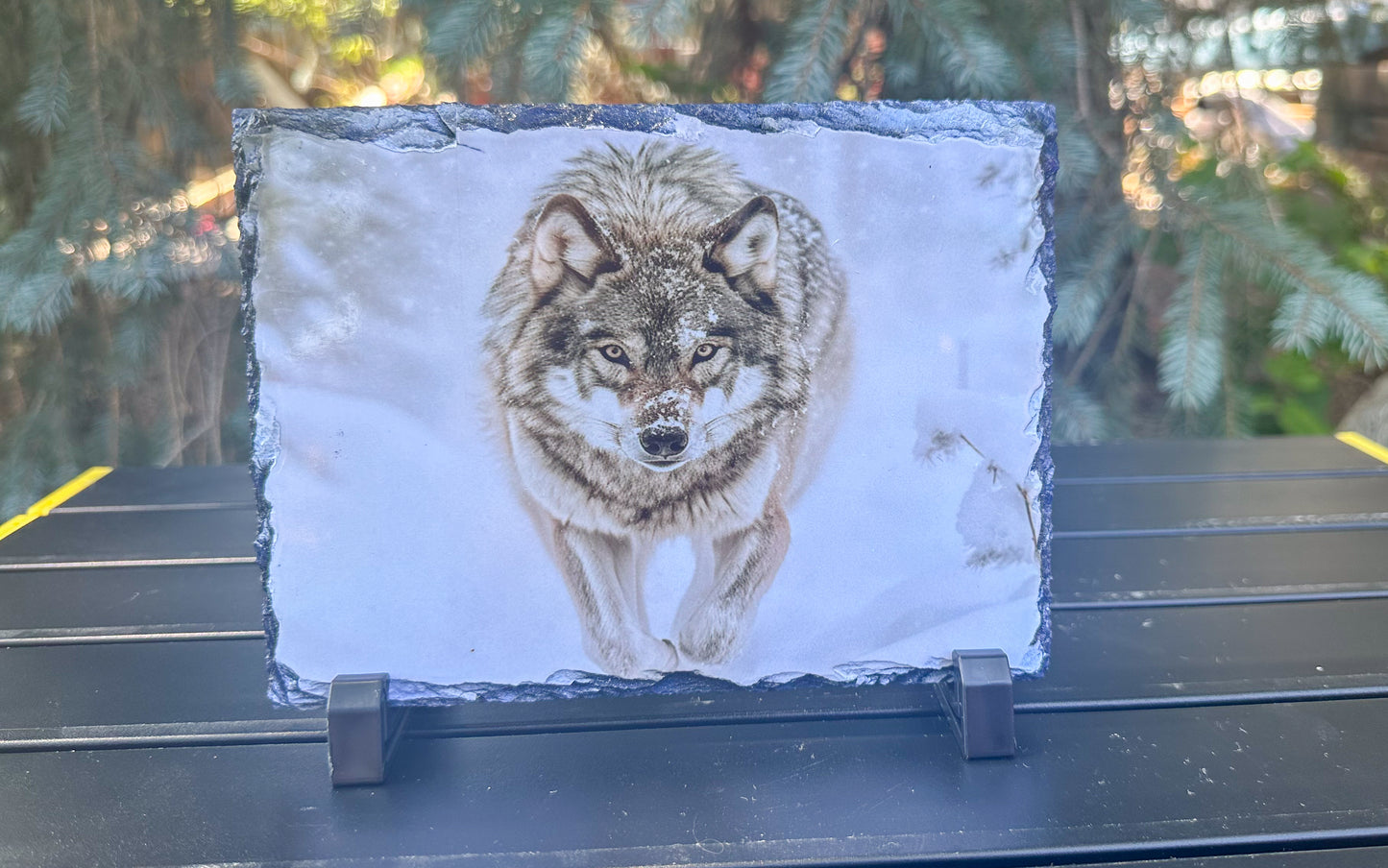 Wolf On A Mission Decorative Slate Plaque - Perfect Gift for Wolf Lovers