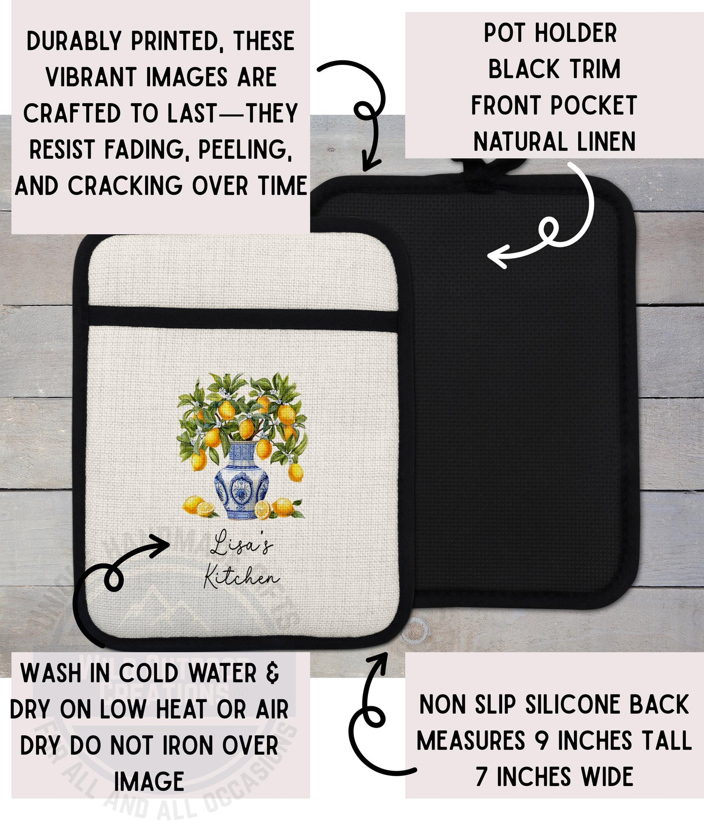 Personalized Fall Pot Holder - Unique Custom Hostess Gift for Autumn