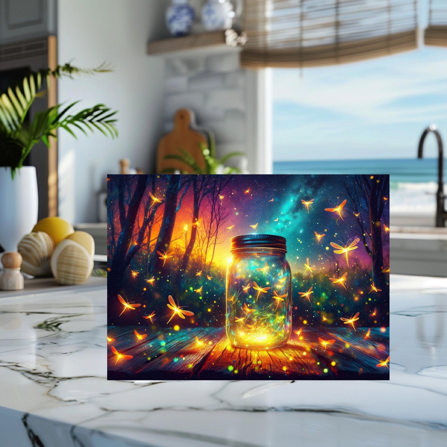 Firefly Mason Jar Glass Cutting Board - Nature-Inspired Housewarming Gift