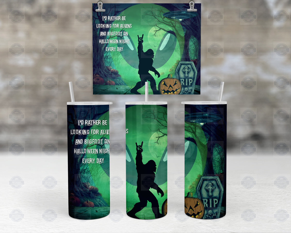 Bigfoot Hunter Tumbler, Cryptidcore Halloween Cup | Stainless 20Oz