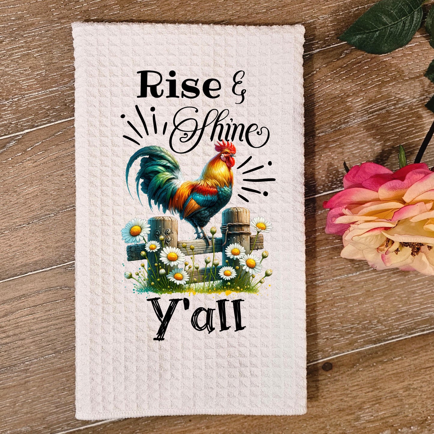 Waffle Weave Chicken Towel - Charming Kitchen Decor Unique Gift for Chicken Lovers
