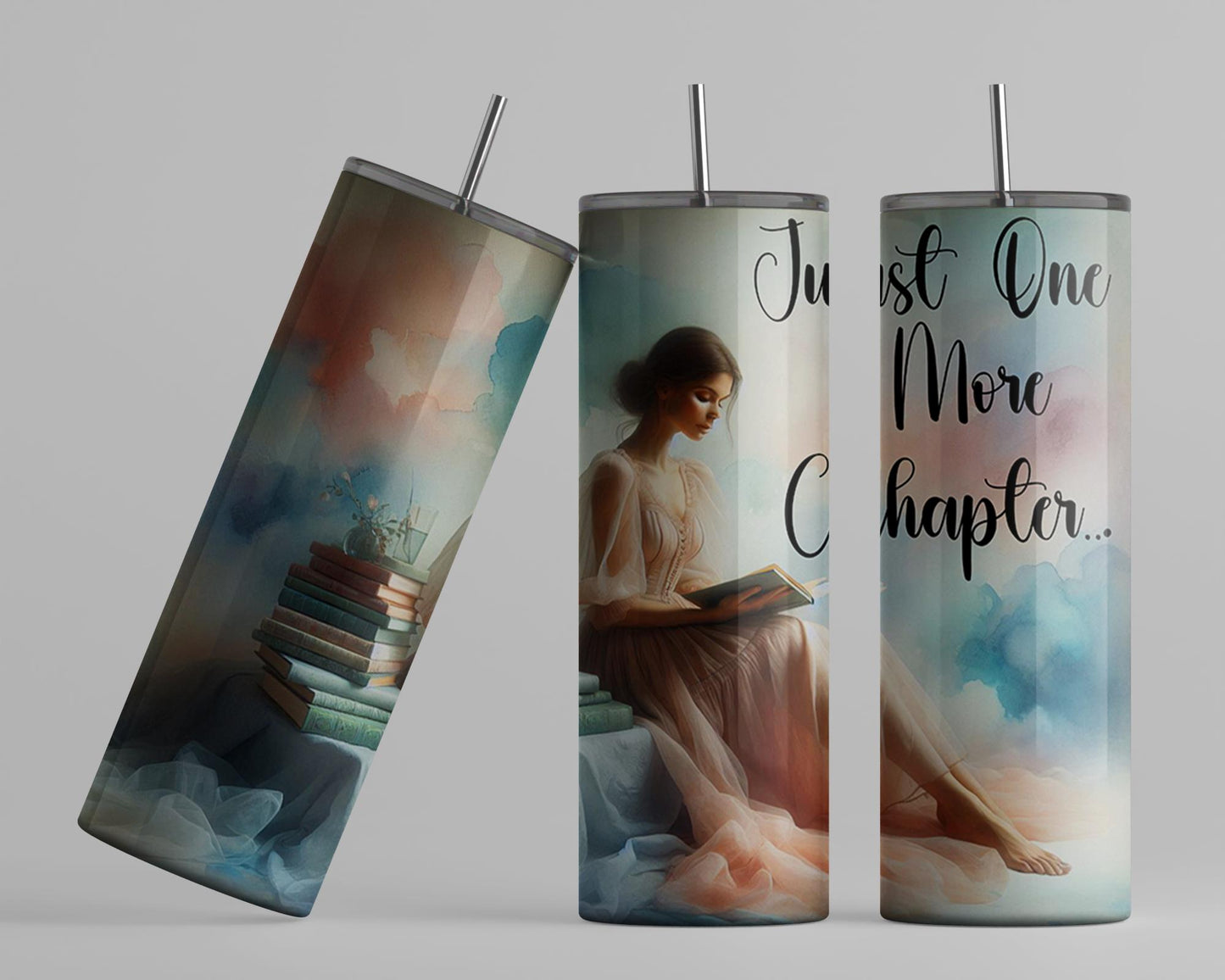 Just One More Chapter Tumbler - Whimsical Travel Mug for Book Lovers Perfect Reader Gift