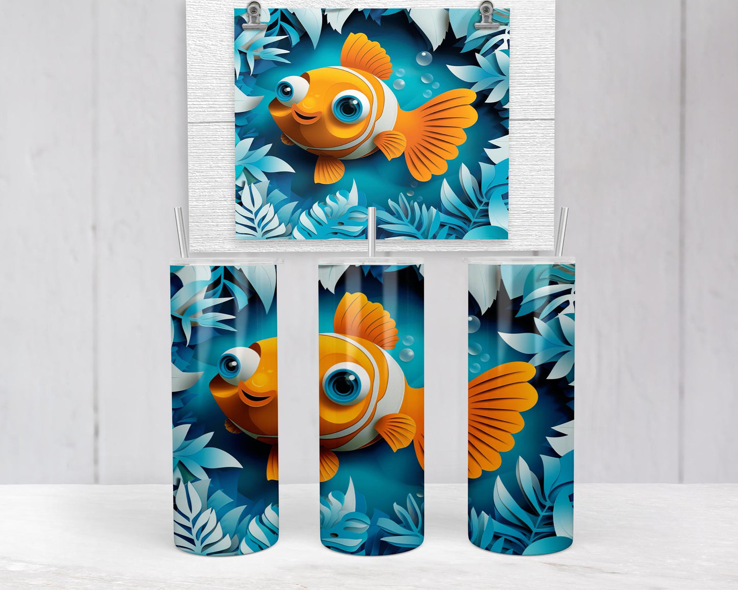 Goldfish Travel Tumbler - Nautical Drinkware for Ocean Lovers Perfect Unique Gift