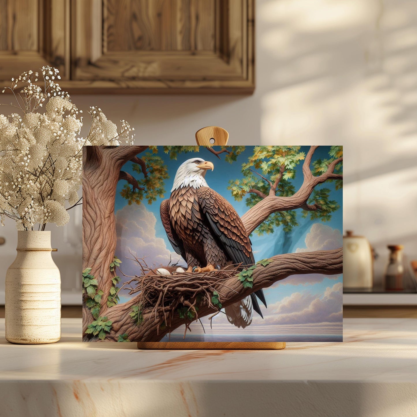 Bald Eagle Tempered Glass Cutting Board - Nature-Inspired Kitchen Decor