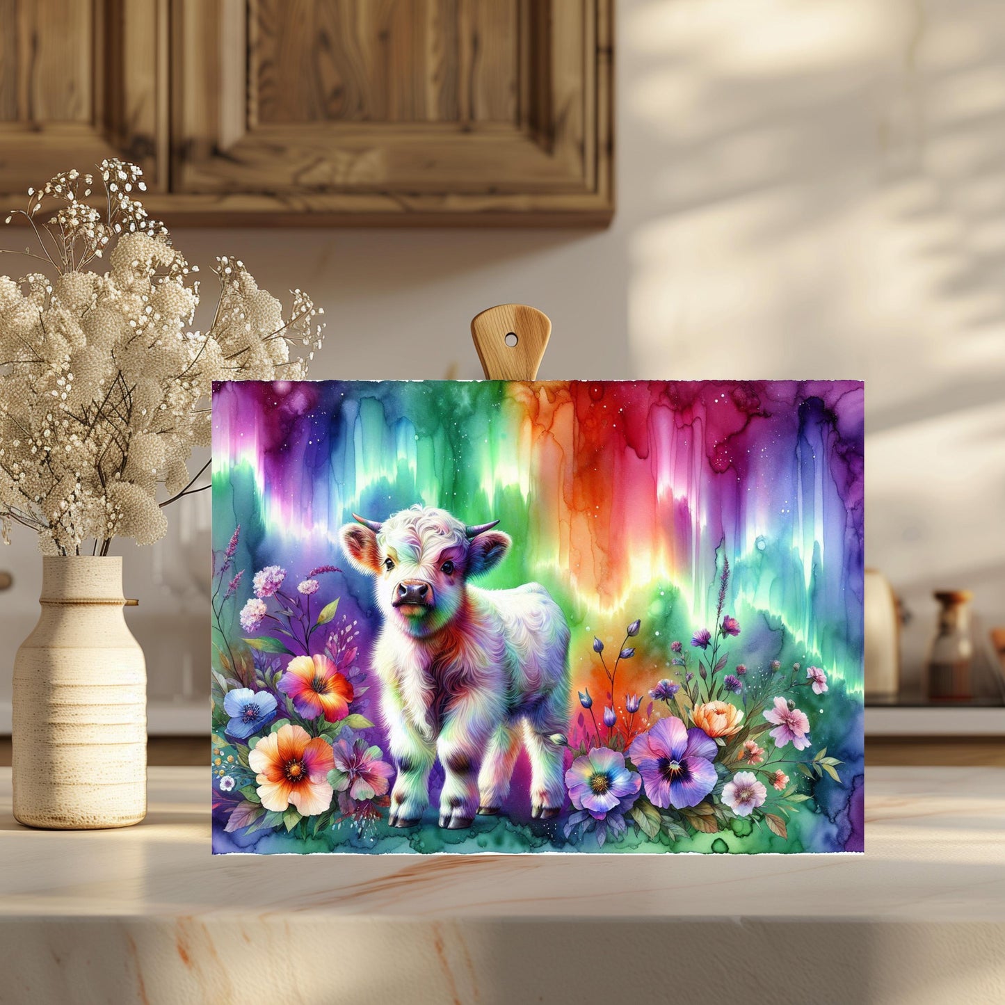 Baby Highland Cow Glass Cutting Board - Perfect Gift for Cow Lovers Foodies
