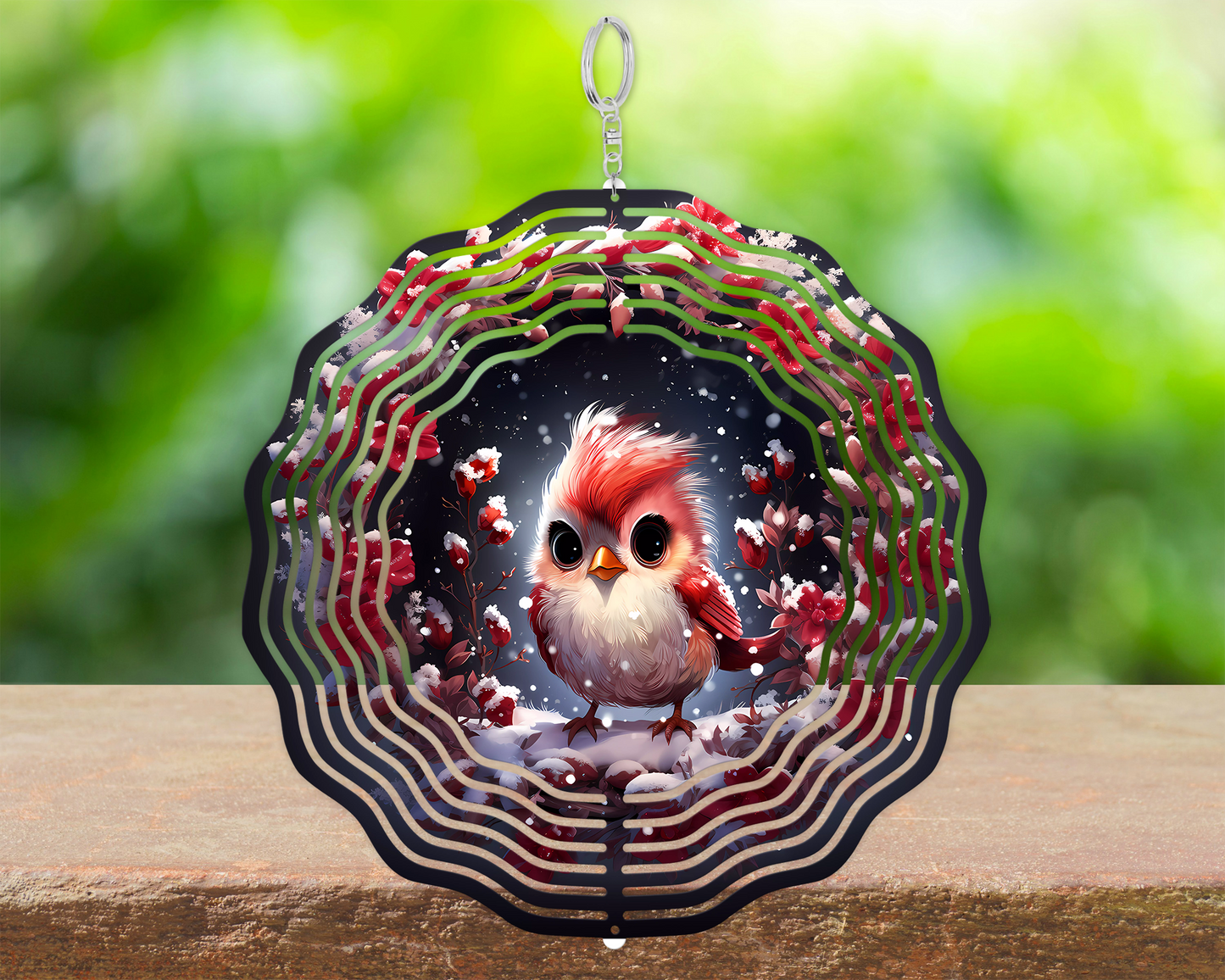 Double-Sided Baby Cardinal Wind Spinner - Unique Bird Lover Gift for Mothers Day Yard or Porch Decor Housewarming Present