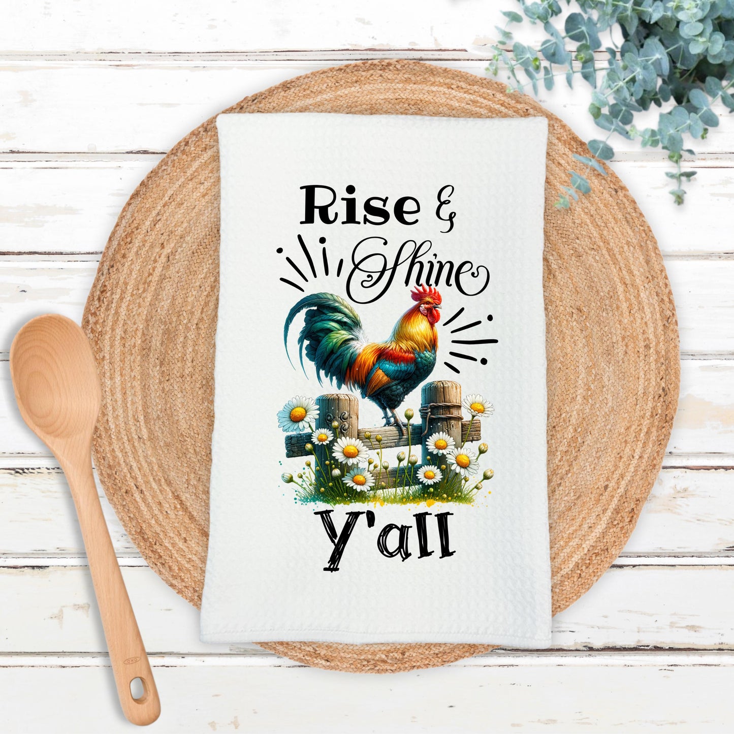 Waffle Weave Chicken Towel - Charming Kitchen Decor Unique Gift for Chicken Lovers