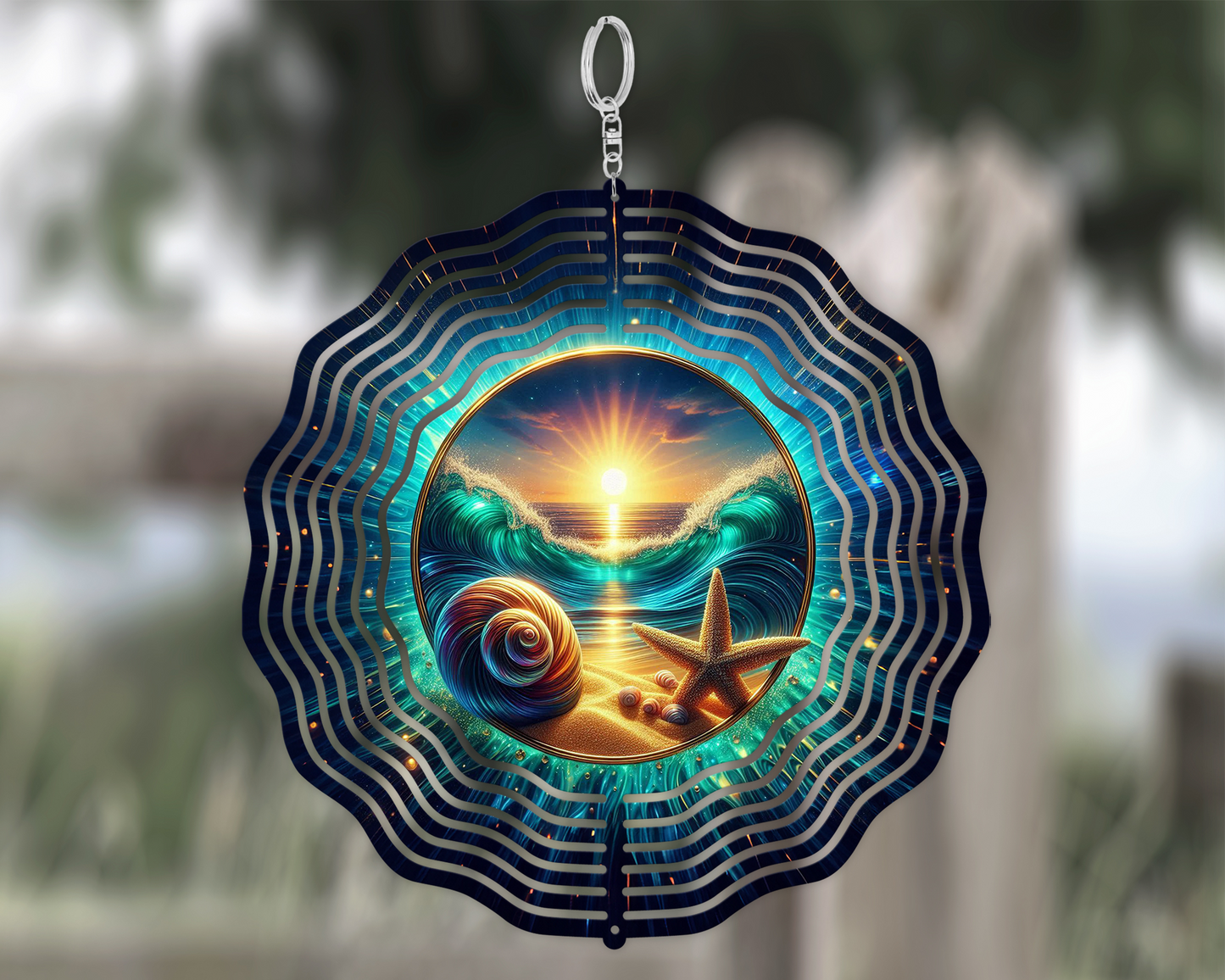 10-Inch Aluminum Beach Wind Spinner for Vibrant Outdoor Decor