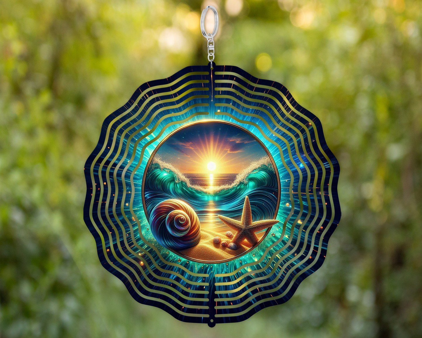 10-Inch Aluminum Beach Wind Spinner for Vibrant Outdoor Decor