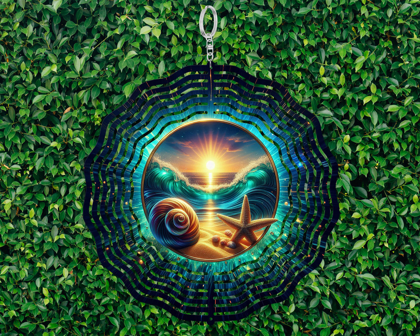 10-Inch Aluminum Beach Wind Spinner for Vibrant Outdoor Decor