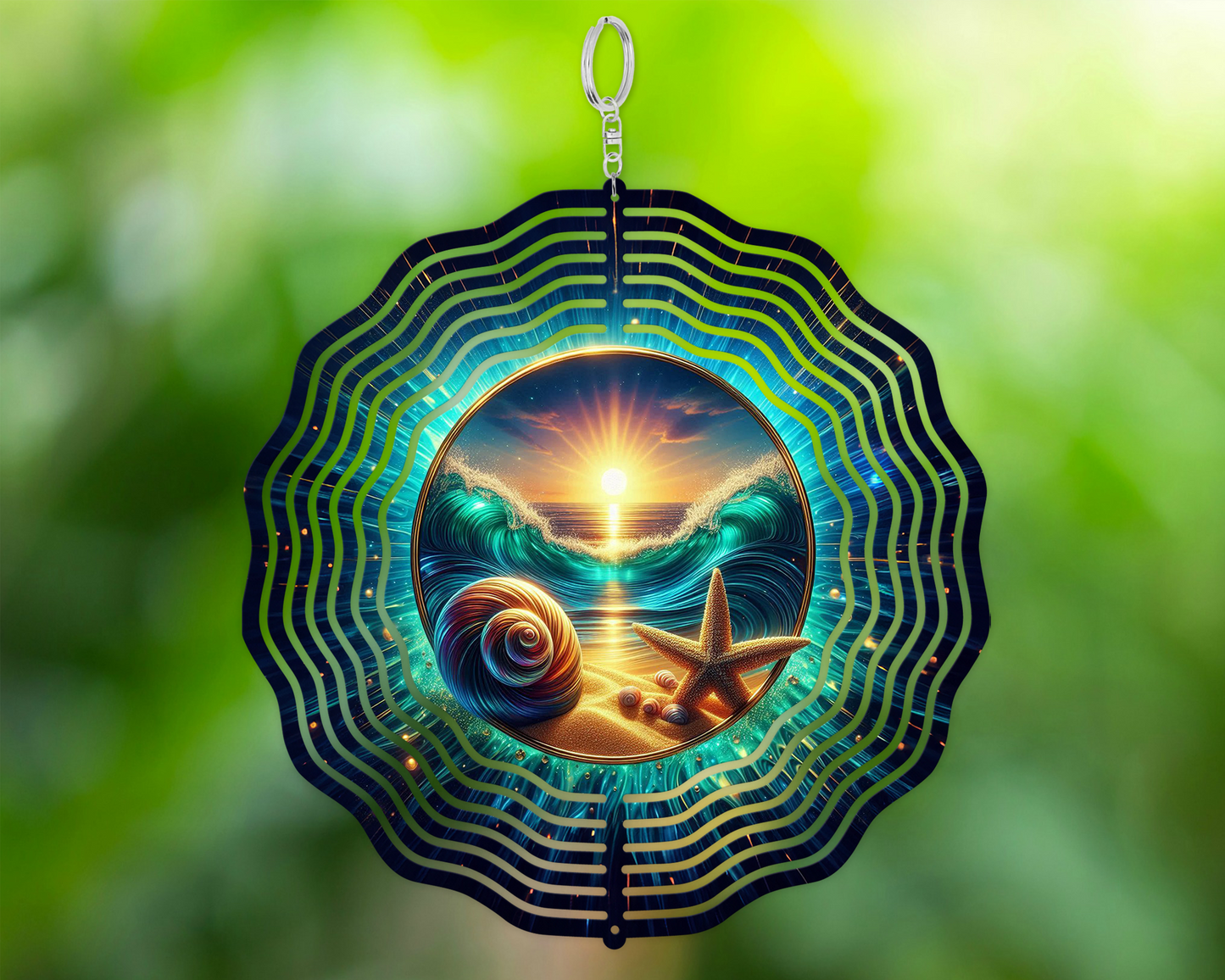 10-Inch Aluminum Beach Wind Spinner for Vibrant Outdoor Decor