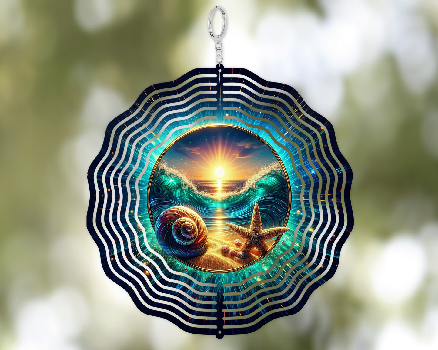 10-Inch Aluminum Beach Wind Spinner for Vibrant Outdoor Decor