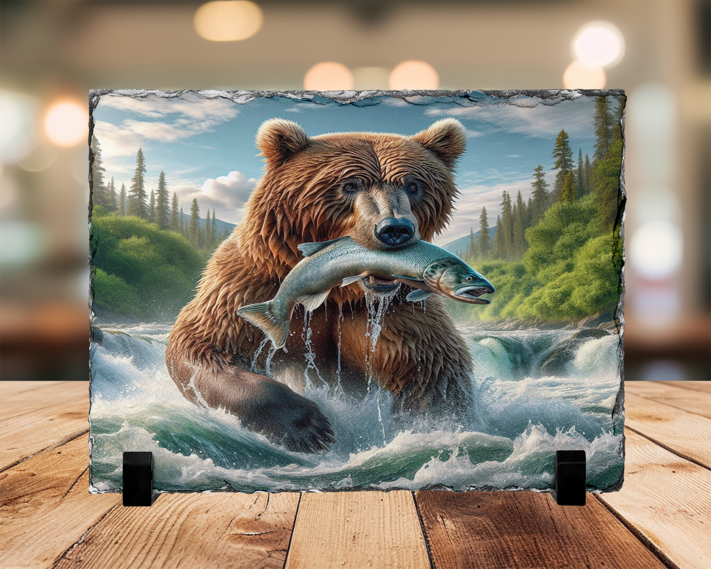 Bear Slate Picture with Display Legs - Perfect Gift for Outdoor Lovers