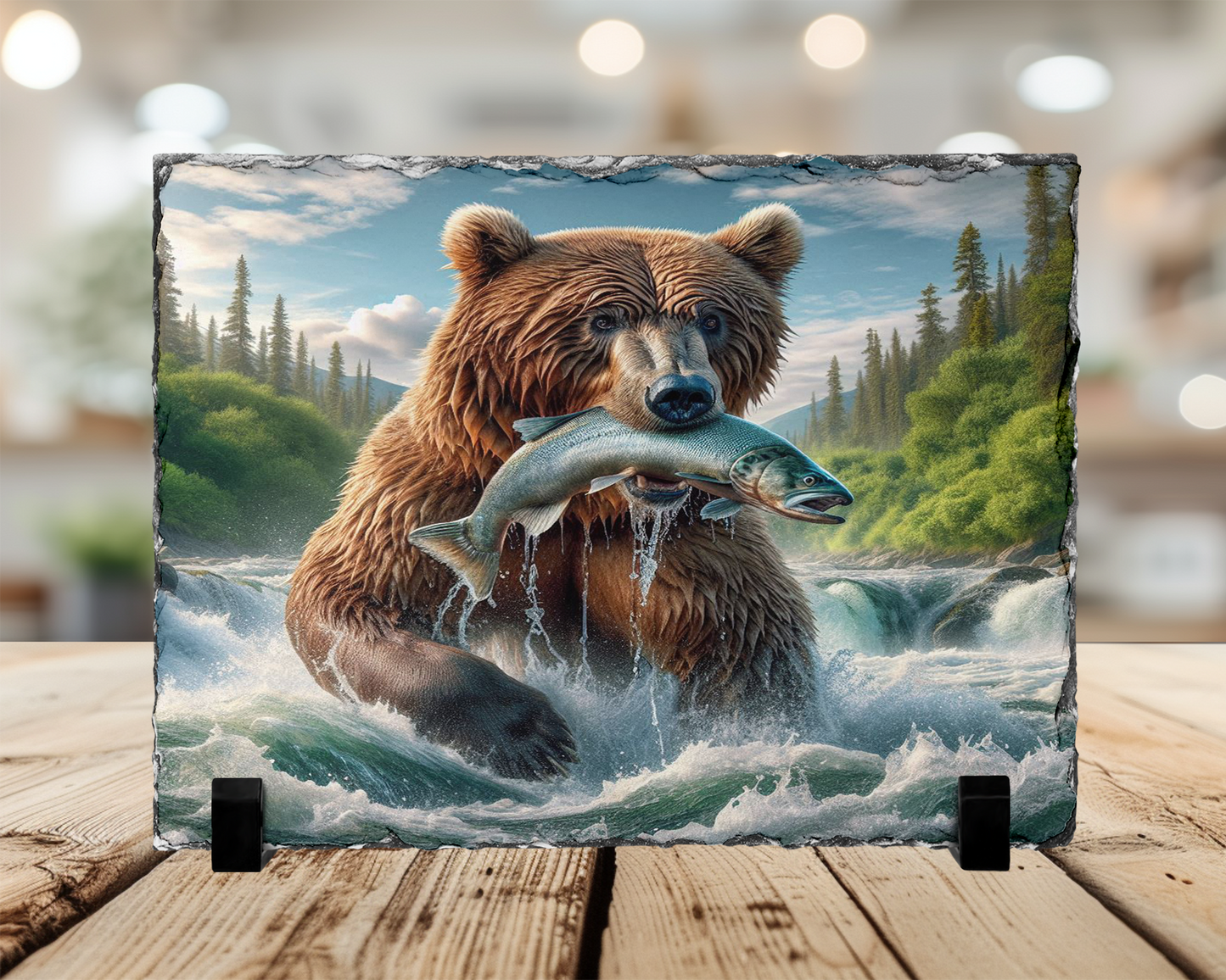 Bear Slate Picture with Display Legs - Perfect Gift for Outdoor Lovers