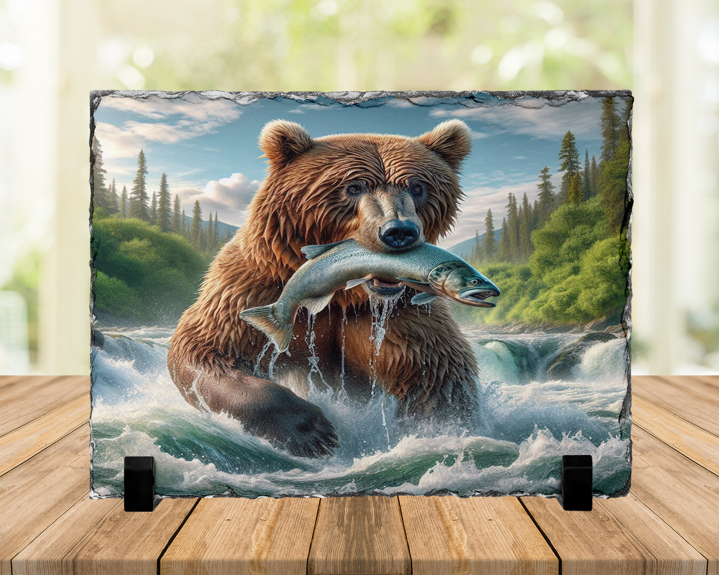 Bear Slate Picture with Display Legs - Perfect Gift for Outdoor Lovers