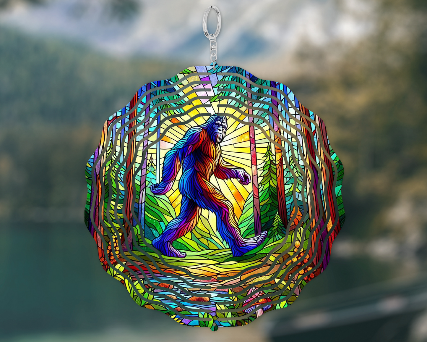 Sasquatch Wind Spinner - Bigfoot Garden Decor for Nature Lovers and Unique Porch Gifts