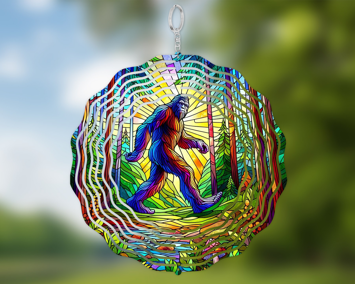 Sasquatch Wind Spinner - Bigfoot Garden Decor for Nature Lovers and Unique Porch Gifts
