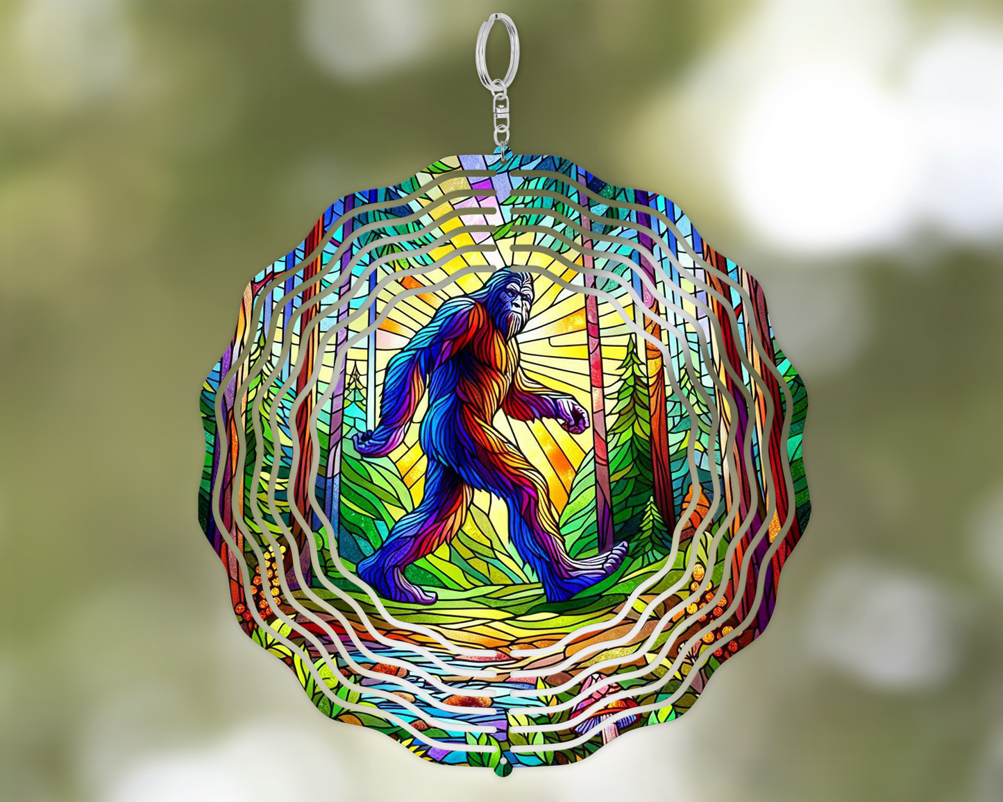 Sasquatch Wind Spinner - Bigfoot Garden Decor for Nature Lovers and Unique Porch Gifts