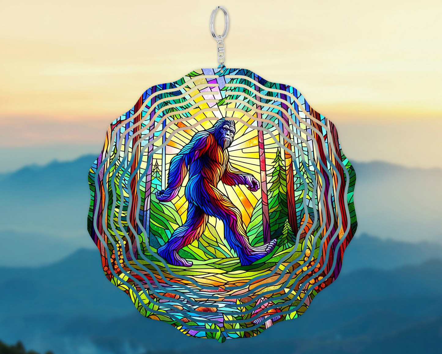 Sasquatch Wind Spinner - Bigfoot Garden Decor for Nature Lovers and Unique Porch Gifts