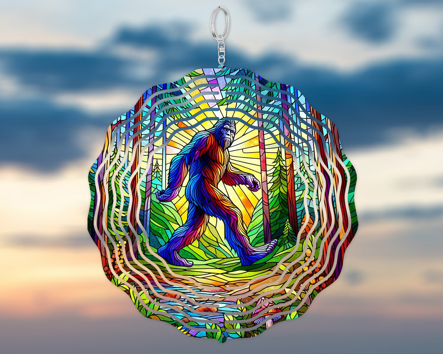 Sasquatch Wind Spinner - Bigfoot Garden Decor for Nature Lovers and Unique Porch Gifts