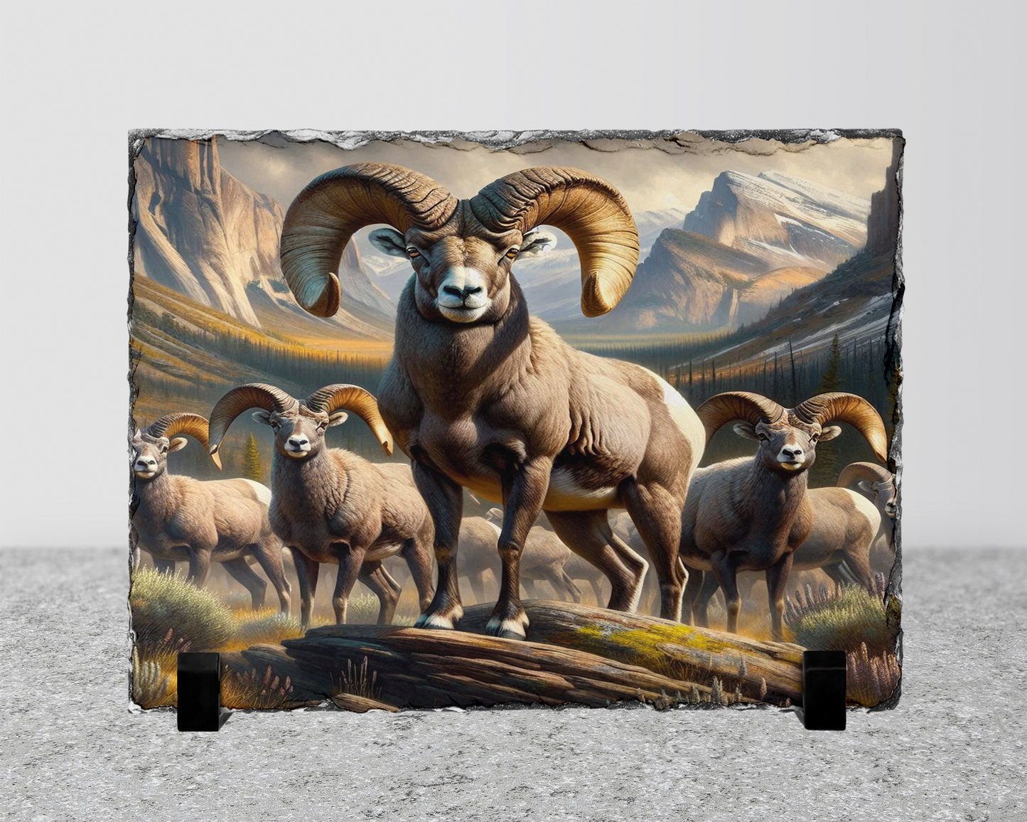 Wildlife Photo Slate with Legs - Big Horn Sheep in Colorado Mountains