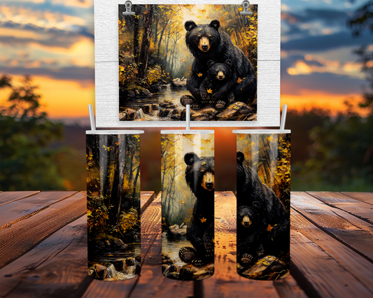 Insulated Black Bear Tumbler - Perfect Gift for Wildlife Lovers and Moms