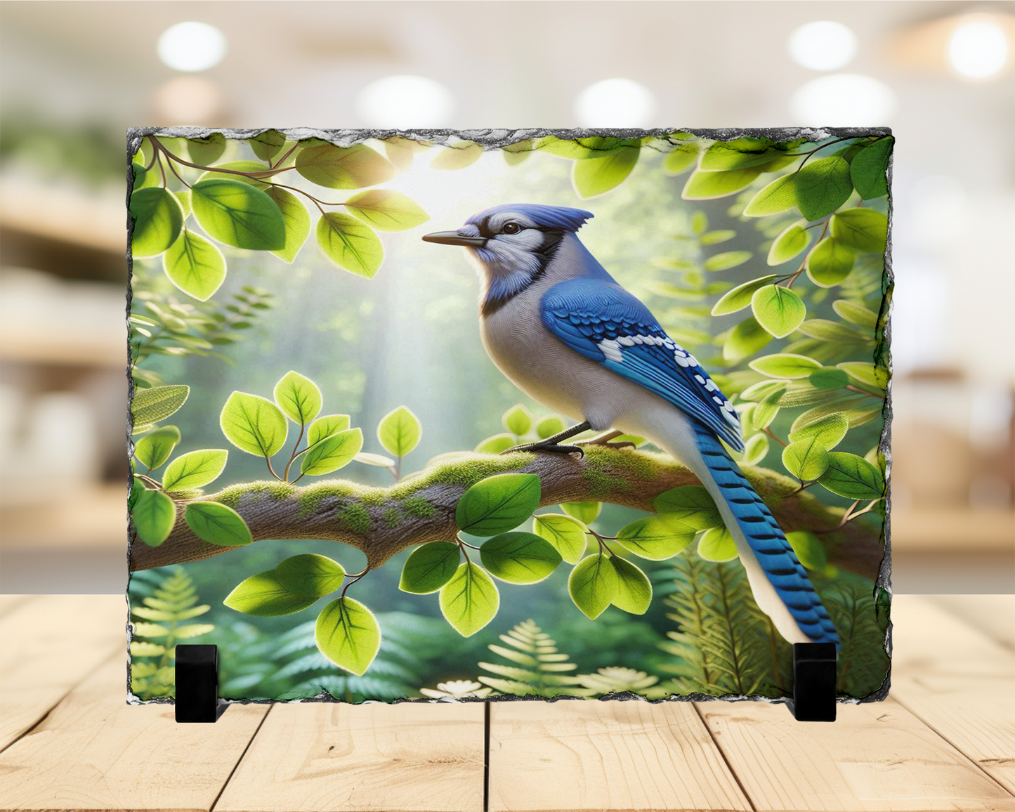 Blue Jay Photo Slate with Display Legs - Perfect Gift for Nature Lovers