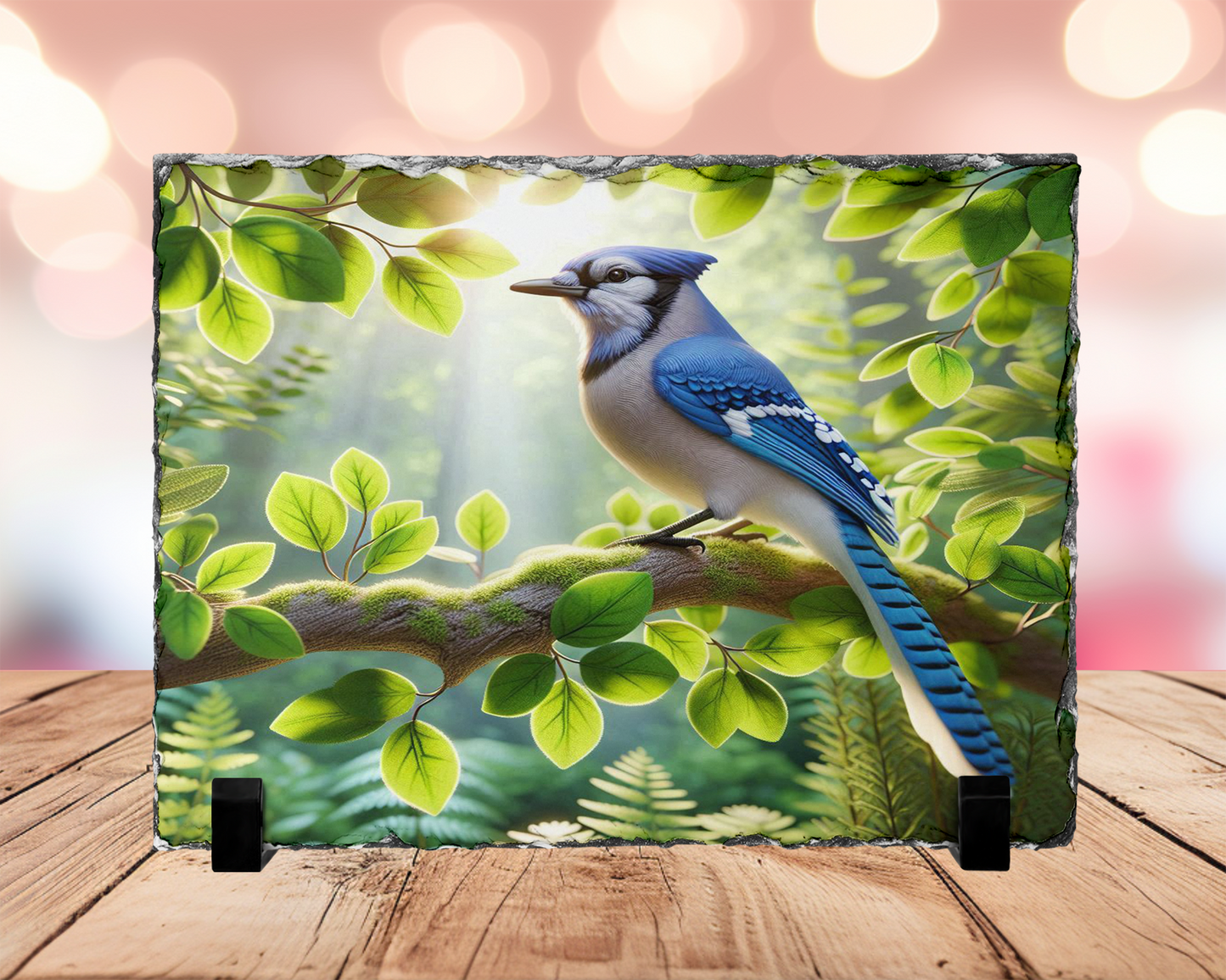 Blue Jay Photo Slate with Display Legs - Perfect Gift for Nature Lovers