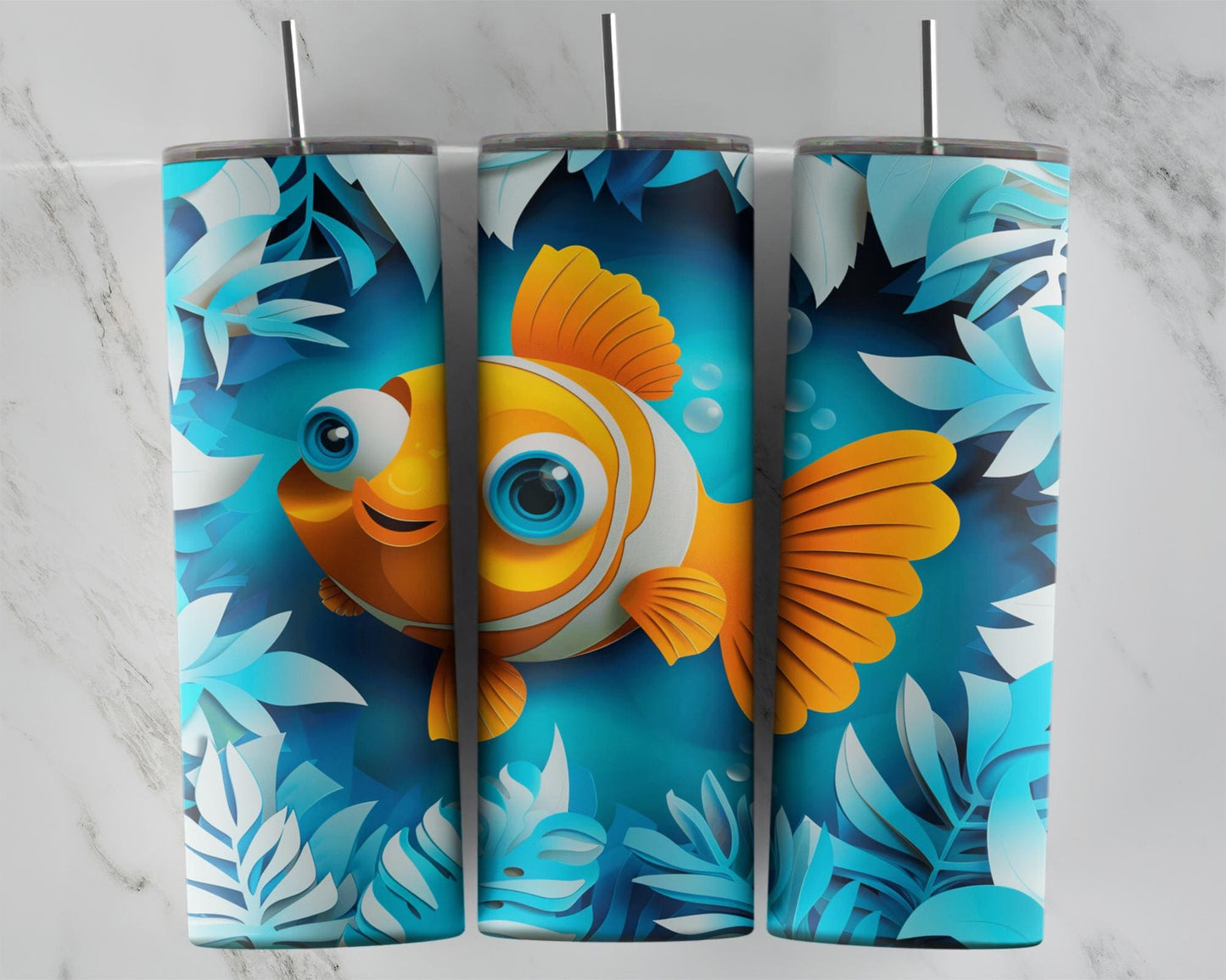 Goldfish Travel Tumbler - Nautical Drinkware for Ocean Lovers Perfect Unique Gift